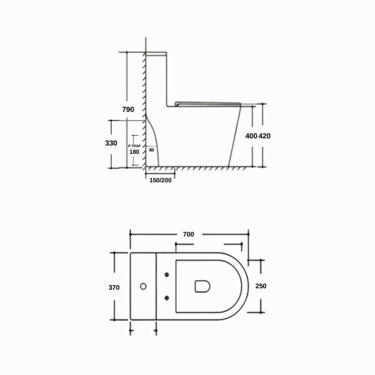 Eaco T933 Tornado Flush Toilet Bowl - view 3
